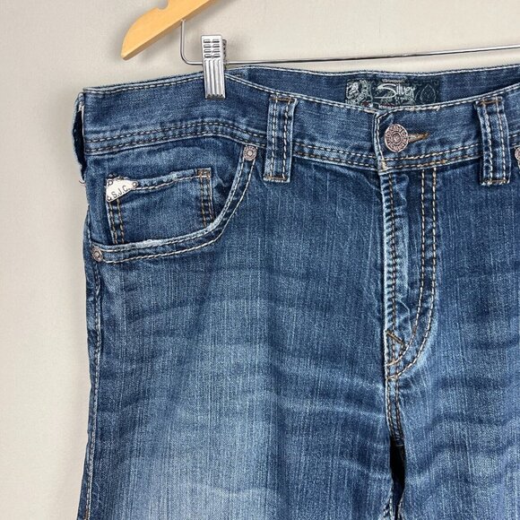Silver Jeans Co Zac‎ Jeans Mens 36X30 Blue Denim Straight Leg Relaxed 5-Pocket - Picture 15 of 15